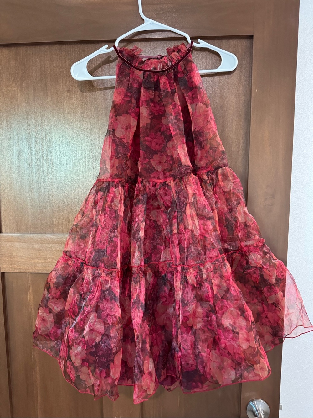 Vici Floral Halter Tiered Mini Dress